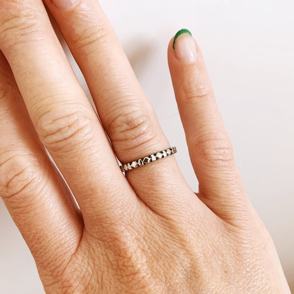 Sterling Silver Geometric Design Ring